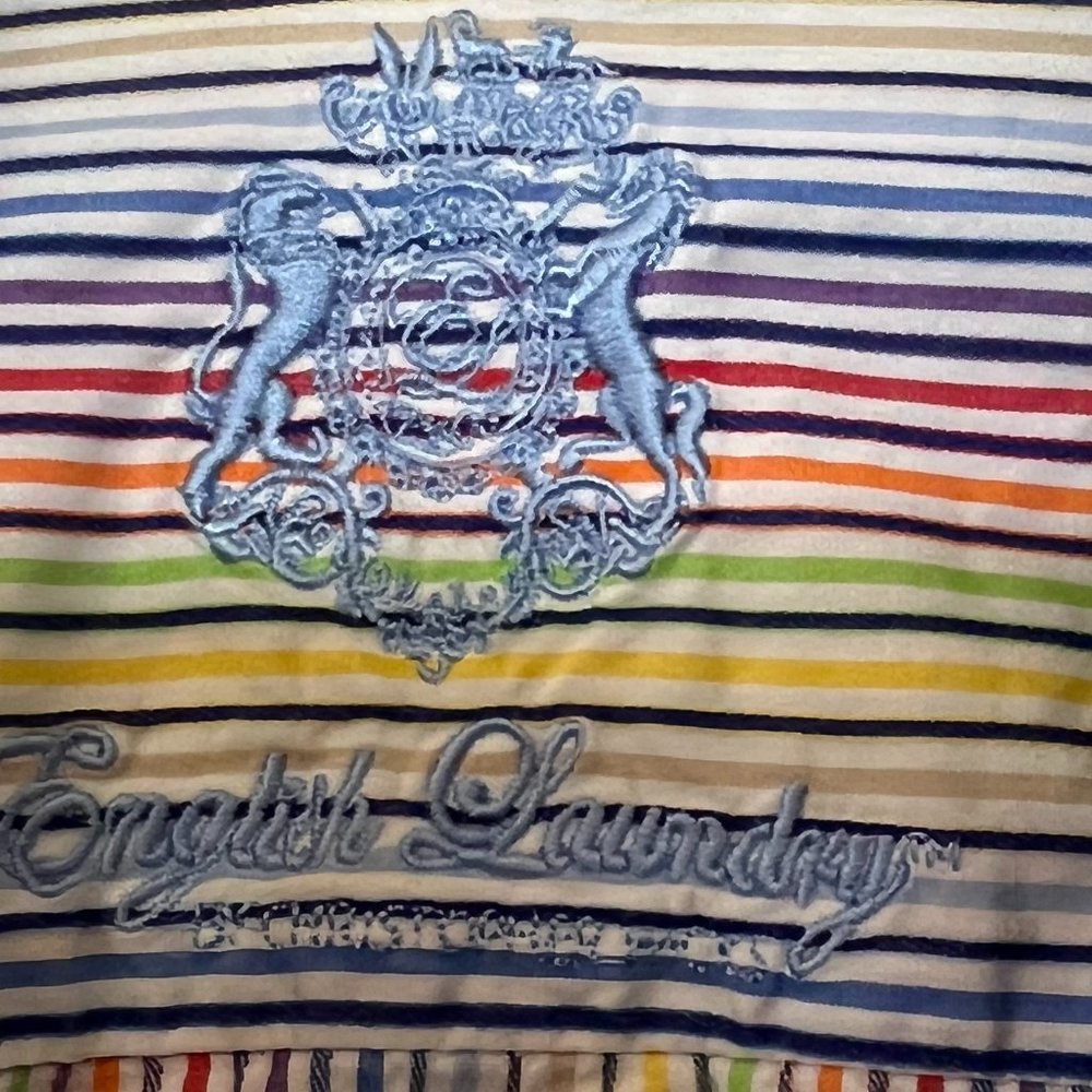 English Laundry Women's Top Shirt Button Down Multicolor Striped Size XL - Picture 4 of 8